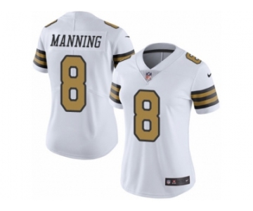 Women's Nike New Orleans Saints #8 Archie Manning Limited White Rush NFL Jersey