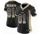 Women's Nike New Orleans Saints #81 Cameron Meredith Limited Black Rush Drift Fashion NFL Jersey