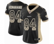 Women's Nike New Orleans Saints #84 Michael Hoomanawanui Limited Black Rush Drift Fashion NFL Jersey