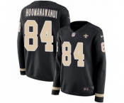 Women's Nike New Orleans Saints #84 Michael Hoomanawanui Limited Black Therma Long Sleeve NFL Jersey