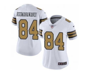 Women's Nike New Orleans Saints #84 Michael Hoomanawanui Limited White Rush NFL Jersey