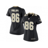 Women's Nike New Orleans Saints #86 John Phillips Limited Black Team Color NFL Jersey