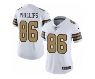 Women's Nike New Orleans Saints #86 John Phillips Limited White Rush NFL Jersey