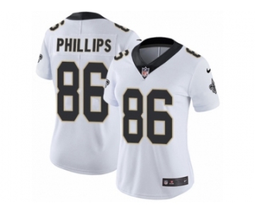 Women's Nike New Orleans Saints #86 John Phillips Vapor Untouchable Limited White NFL Jersey