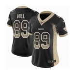 Women's Nike New Orleans Saints #89 Josh Hill Limited Black Rush Drift Fashion NFL Jersey