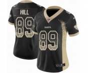 Women's Nike New Orleans Saints #89 Josh Hill Limited Black Rush Drift Fashion NFL Jersey