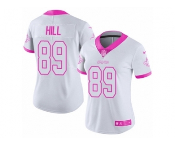 Women's Nike New Orleans Saints #89 Josh Hill Limited White-Pink Rush Fashion NFL Jersey