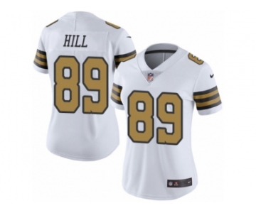 Women's Nike New Orleans Saints #89 Josh Hill Limited White Rush NFL Jersey