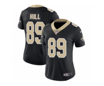 Women's Nike New Orleans Saints #89 Josh Hill Vapor Untouchable Limited Black Team Color NFL Jersey