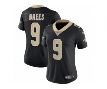 Women's Nike New Orleans Saints #9 Drew Brees Vapor Untouchable Limited Black Team Color NFL Jersey