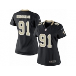 Women's Nike New Orleans Saints #91 Trey Hendrickson Limited Black Team Color NFL Jersey