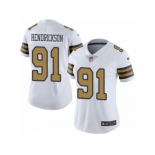 Women's Nike New Orleans Saints #91 Trey Hendrickson Limited White Rush NFL Jersey