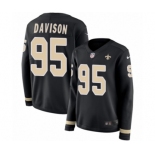 Women's Nike New Orleans Saints #95 Tyeler Davison Limited Black Therma Long Sleeve NFL Jersey