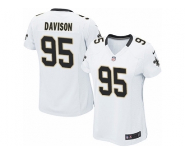 Women's Nike New Orleans Saints #95 Tyeler Davison Limited White NFL Jersey