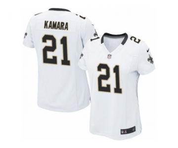 Women's Saints #21 Alvin Kamara White Stitched NFL Elite Jersey