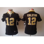 nike women nfl jerseys new orleans saints #12 colston black[nike limited]