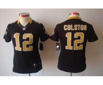 nike women nfl jerseys new orleans saints #12 colston black[nike limited]