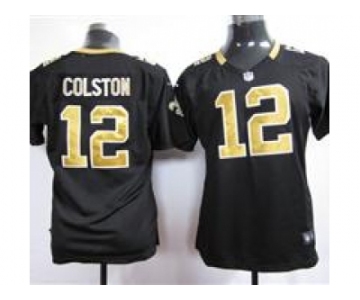 nike women nfl jerseys new orleans saints #12 colston black[nike]