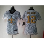 nike women nfl jerseys new orleans saints #12 colston [fem fan zebra]