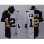 nike women nfl jerseys new orleans saints #12 colston white-black[nike split]