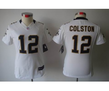 nike women nfl jerseys new orleans saints #12 colston white[nike limited]