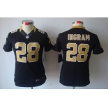 nike women nfl jerseys new orleans saints #28 ingram black[nike limited]