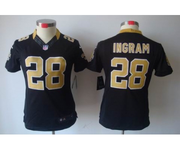 nike women nfl jerseys new orleans saints #28 ingram black[nike limited]