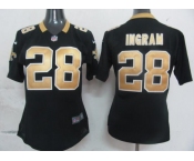 nike women nfl jerseys new orleans saints #28 ingram black[nike]