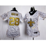 nike women nfl jerseys new orleans saints #28 ingram [fem fan zebra]