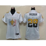 nike women nfl jerseys new orleans saints #28 ingram white[2012 fem fan]