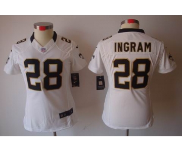 nike women nfl jerseys new orleans saints #28 ingram white[nike limited]