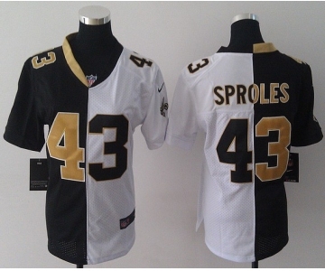 nike women nfl jerseys new orleans saints #43 sproles white-black[split]