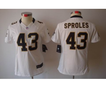 nike women nfl jerseys new orleans saints #43 sproles white[nike limited]