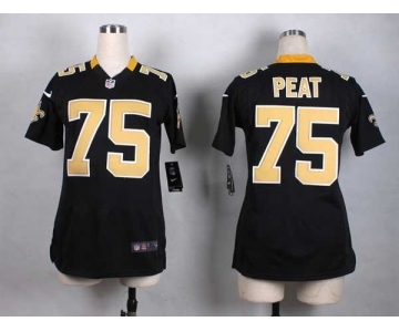 nike women nfl jerseys new orleans saints #75 peat black[nike]