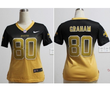 nike women nfl jerseys new orleans saints #80 graham black-gold[nike drift fashion][second version]