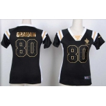 nike women nfl jerseys new orleans saints #80 graham black[fashion Rhinestone sequins]