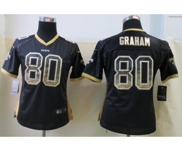 nike women nfl jerseys new orleans saints #80 graham black[nike drift fashion]