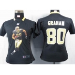 nike women nfl jerseys new orleans saints #80 graham black[portrait fashion]