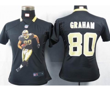 nike women nfl jerseys new orleans saints #80 graham black[portrait fashion]