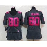 nike women nfl jerseys new orleans saints #80 graham dk.grey[breast cancer awareness]