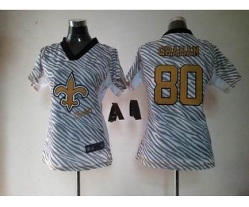 nike women nfl jerseys new orleans saints #80 graham [fem fan zebra]