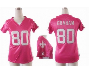 nike women nfl jerseys new orleans saints #80 graham pink[draft him ii top]