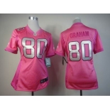 nike women nfl jerseys new orleans saints #80 graham pink[nike love's]