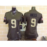 nike women nfl jerseys new orleans saints #9 brees army green[nike Limited Salute To Service]