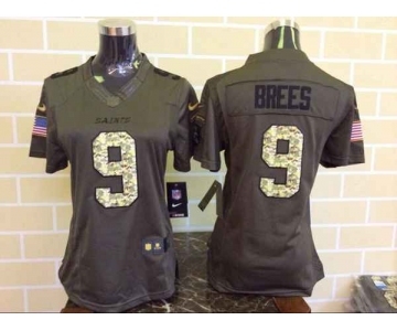 nike women nfl jerseys new orleans saints #9 brees army green[nike Limited Salute To Service]