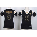 nike women nfl jerseys new orleans saints #9 brees black[fashion Rhinestone sequins]