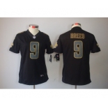 nike women nfl jerseys new orleans saints #9 brees black[nike impact limited]