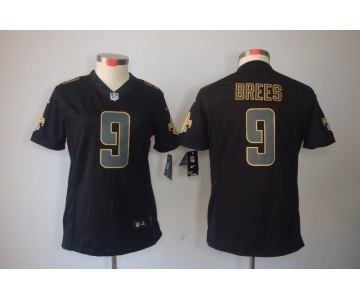 nike women nfl jerseys new orleans saints #9 brees black[nike impact limited]