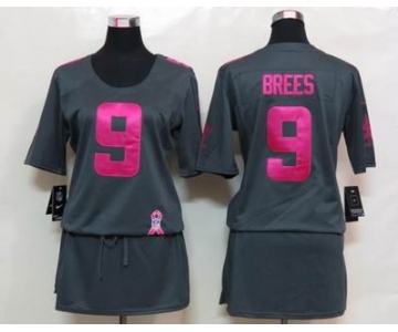 nike women nfl jerseys new orleans saints #9 brees dk.grey[breast cancer awareness]