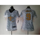 nike women nfl jerseys new orleans saints #9 brees [fem fan zebra]